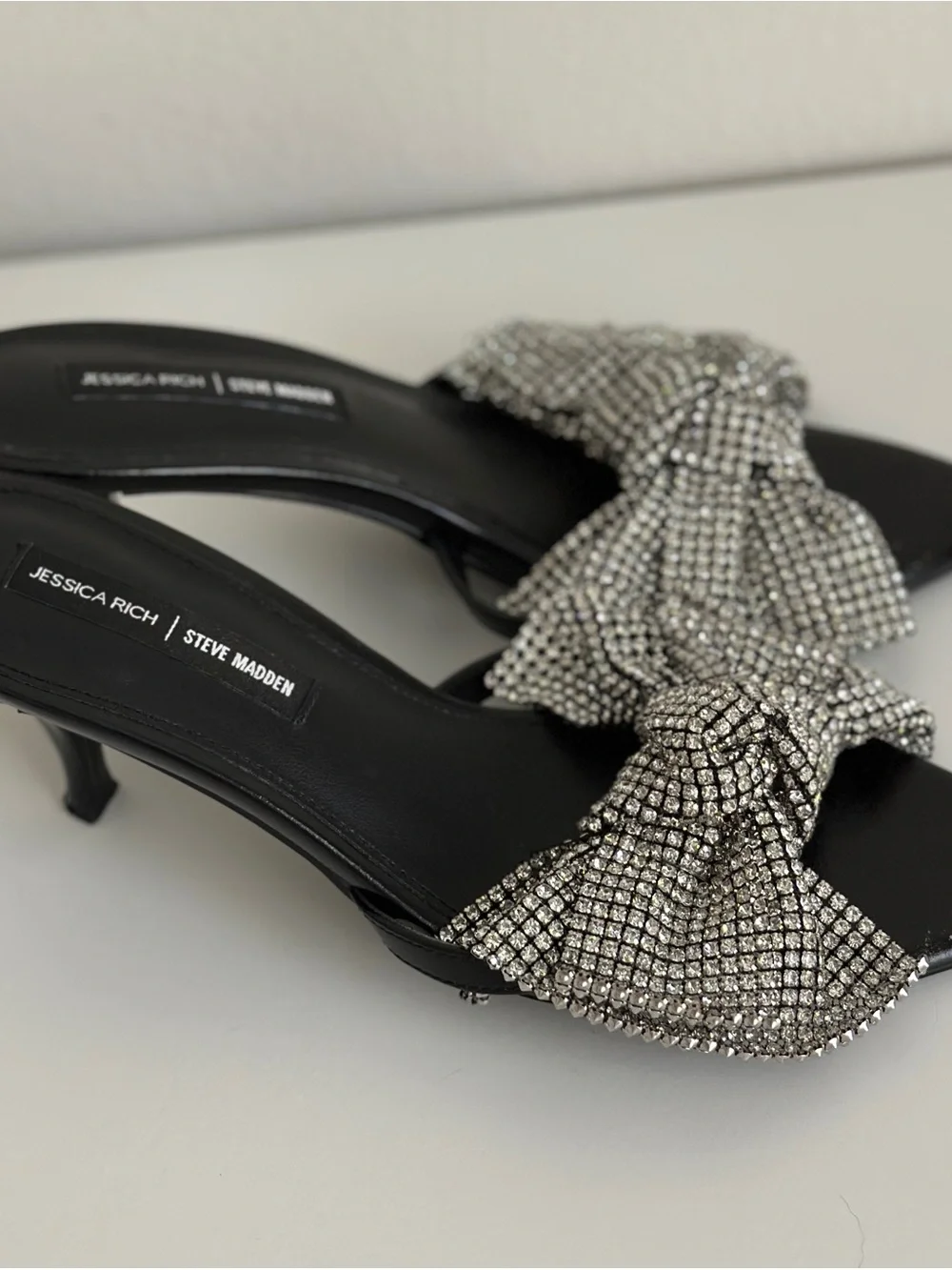 Steve Madden Kitten Heels with Large Crystal Bows